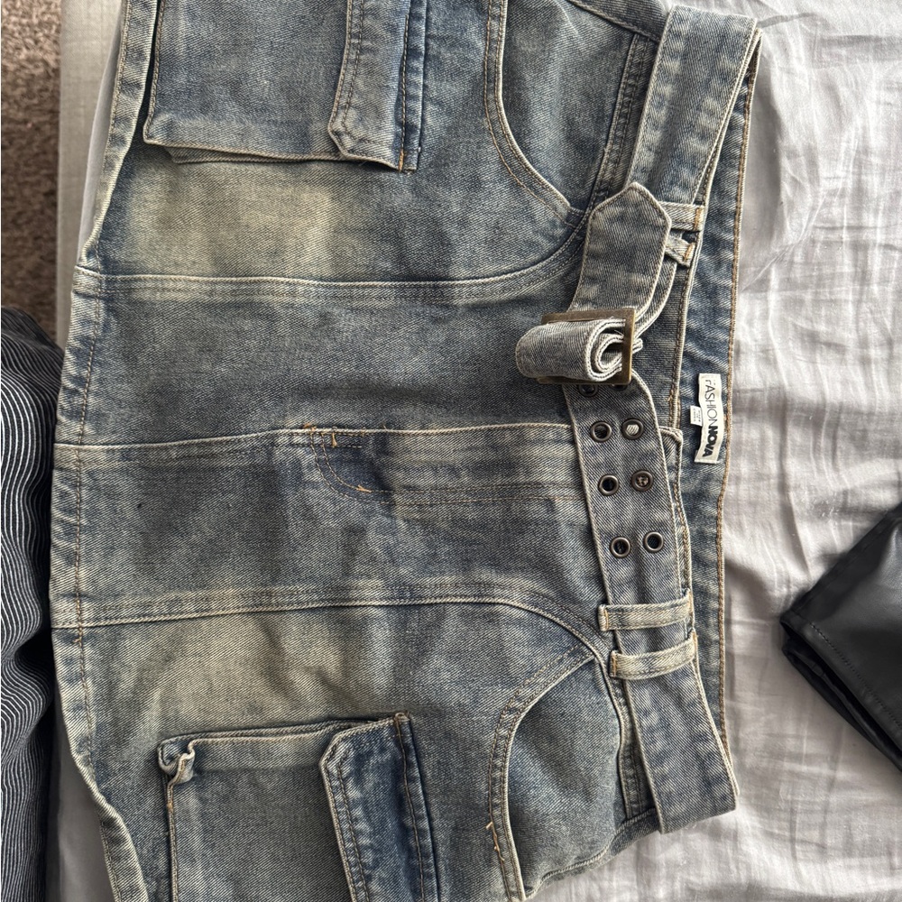 Fashion Nova Blue Denim Mini Skirt